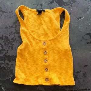 Forever 21 Gold Ribbed Crop Tank Top